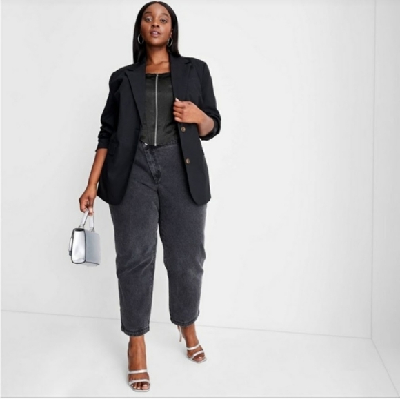 Future Collective Denim - Future Collective X Kahlana Barfield Brown NWT BLACK High Rise Tapered Leg Jeans